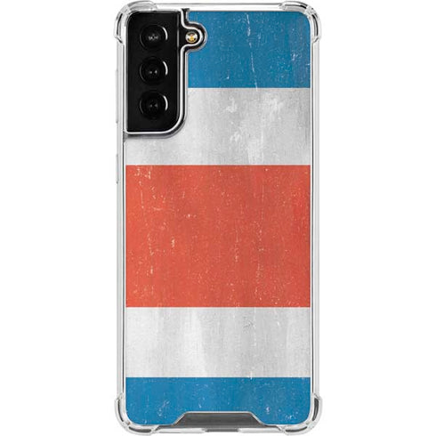 Costa Rican Flag Distressed Galaxy S21 FE Clear Case